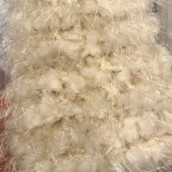 Off White Knit Fluffy Scarf - Picture 2 of 2